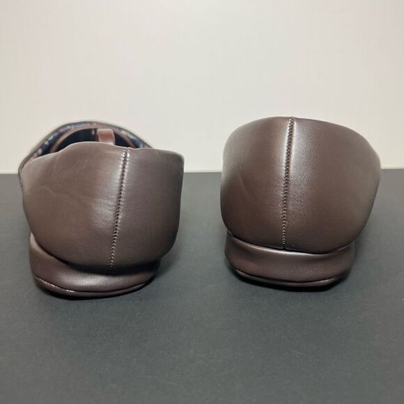 Mens DR. LEONARDS Brown Leather Slip On Comfort Flats / Size 10 Medium - Picture 5 of 9